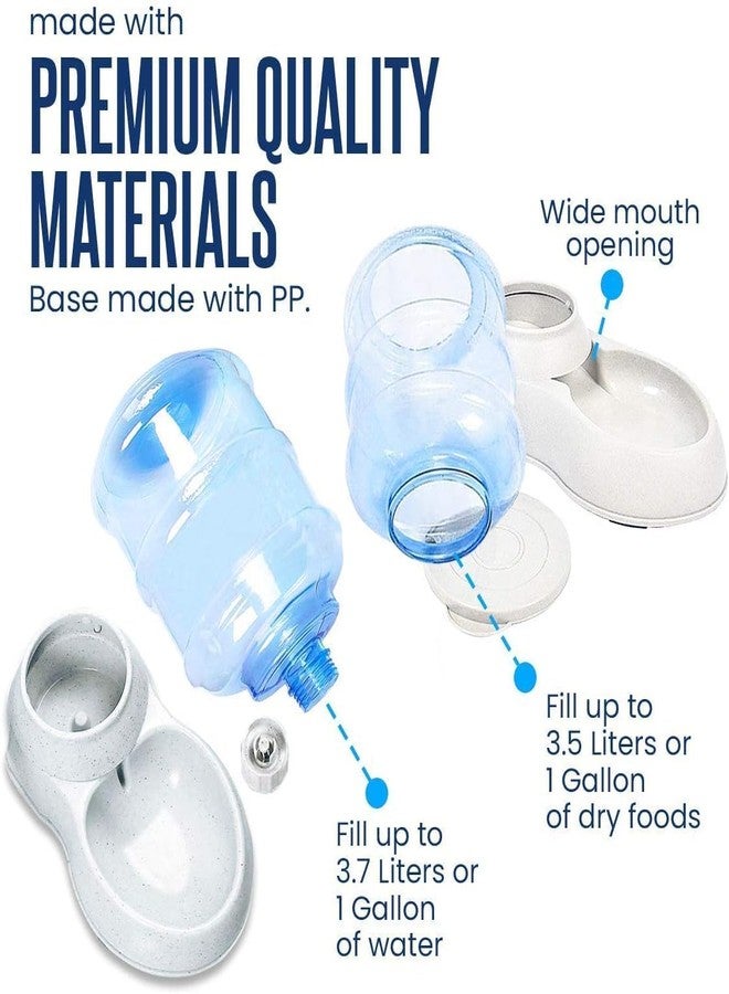 Vroxy Non-Slip Base Dog Water Food Pet Feeder Dispenser, Plastic Pet Bowl, Automatic Drinking Pet Water Dispenser (Pet Feeder + Pet Waterer) (Feeder + Waterer) 2 Pack - Image 4